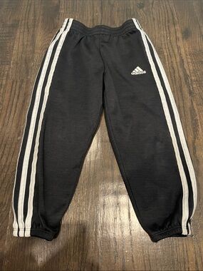 adidas Black Joggers with White 3-Stripes